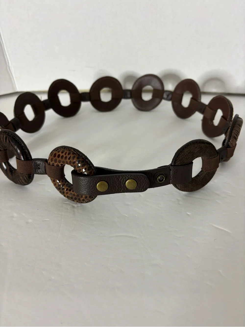 Brown Circle Link Boho Belt